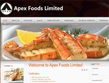 Tablet Screenshot of apexfoods.com